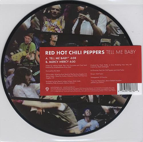 Red Hot Chili Peppers Tell Me Baby 7" vinyl picture disc (7 inch picture disc single) UK RHC7PTE365099
