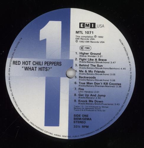 Red Hot Chili Peppers What Hits!? - VG vinyl LP album (LP record) UK RHCLPWH863301