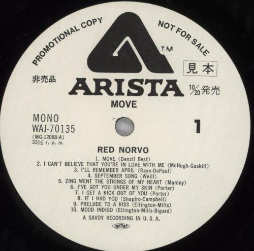 Red Norvo Move! vinyl LP album (LP record) Japanese RN0LPMO822624