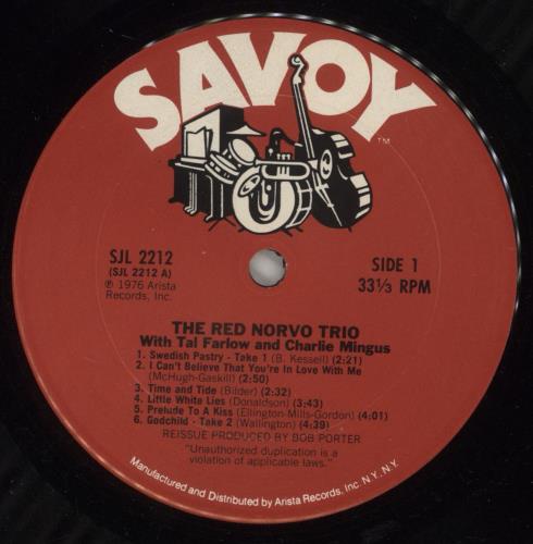 Red Norvo The Savoy Sessions 2-LP vinyl record set (Double LP Album) US RN02LTH584486