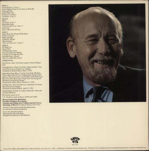 Red Norvo The Savoy Sessions 2-LP vinyl record set (Double LP Album) US RN02LTH584486