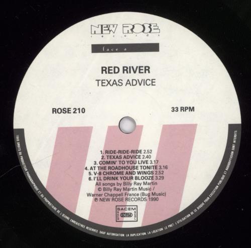 Red River Texas Advice vinyl LP album (LP record) French RZ4LPTE892863