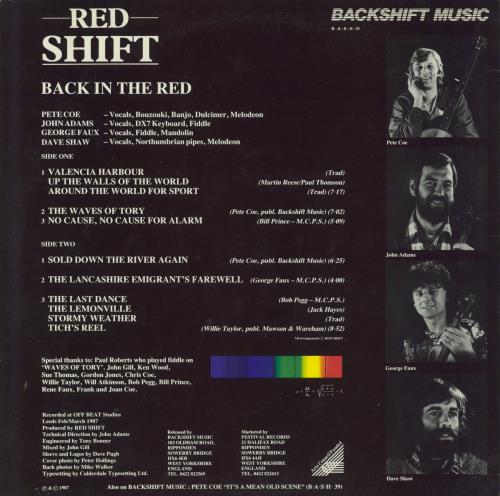 Red Shift Back In The Red vinyl LP album (LP record) UK 4ZHLPBA799318