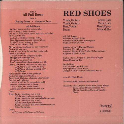 Red Shoes All Fall Down 7" vinyl single (7 inch record / 45) UK 79Q07AL851362