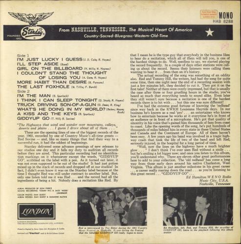 Red Sovine Giddy-Up-Go vinyl LP album (LP record) UK RS2LPGI847799
