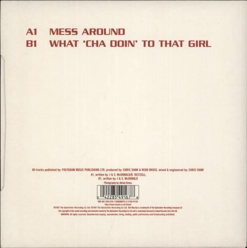 Redd Kross Mess Around 7" vinyl single (7 inch record / 45) UK RDK07ME885847