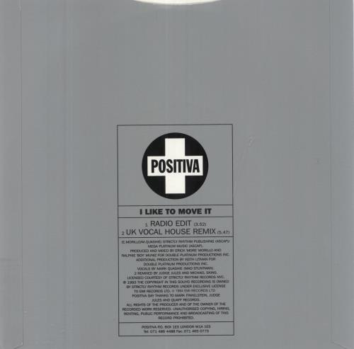 Reel 2 Real I Like To Move It 7" vinyl single (7 inch record / 45) UK R2R07IL812950