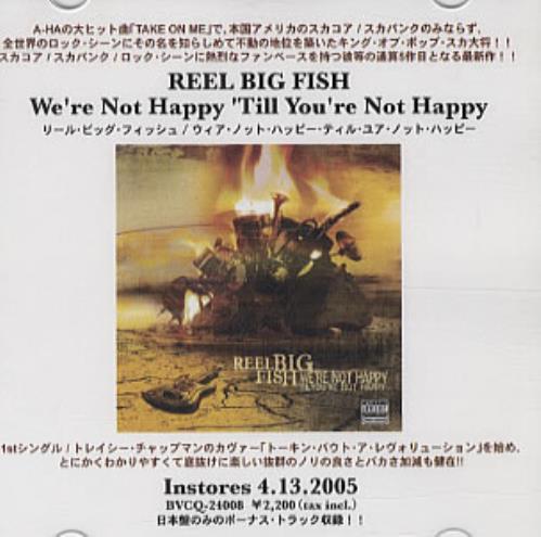 Reel Big Fish We're Not Happy 'Till You're Not Happy CD-R acetate Japanese RBFCRWE331975