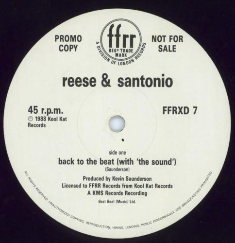 Reese & Santonio Back To The Beat (With 'The Sound') 12" vinyl single (12 inch record / Maxi-single) UK EEO12BA809622