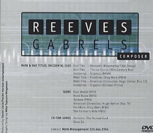 Reeves Gabrels Composer DVD US RVGDDCO252656