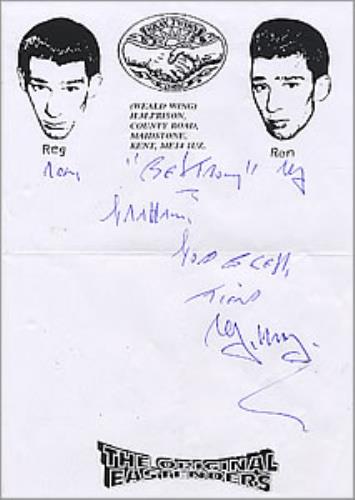 Reg Kray The Original Eastenders - Autographed memorabilia UK RK2MMTH259619