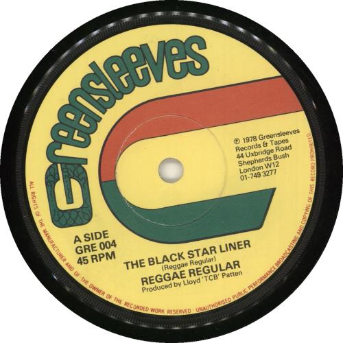 Reggae Regular The Black Star Liner 7" vinyl single (7 inch record / 45) UK R9G07TH737275