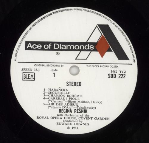 Regina Resnik Arias From Carmen Et Al. vinyl LP album (LP record) UK YF9LPAR743745