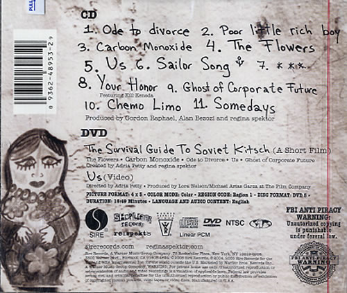 Regina Spektor Soviet Kitsch 2-disc CD/DVD set US RGK2DSO363370