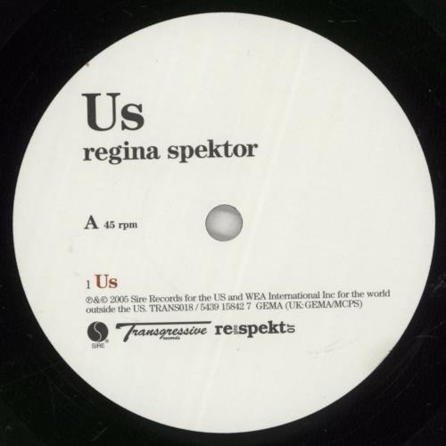 Regina Spektor Us 7" vinyl single (7 inch record / 45) UK RGK07US349577