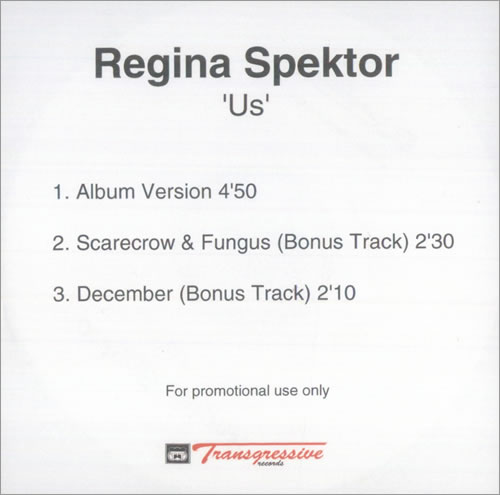 Regina Spektor Us CD-R acetate UK RGKCRUS536426