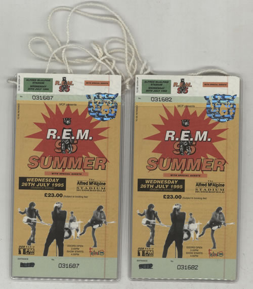 REM '95 Tour + Ticket Stubs tour programme UK REMTRTO579357