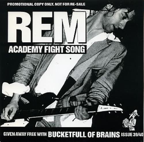 REM Academy Fight Song + Magazine 7" vinyl single (7 inch record / 45) UK REM07AC14916