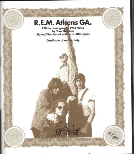 REM Athens GA - Autographed by Tom Sheehan book UK REMBKAT738206