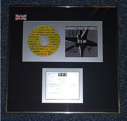 REM Automatic For The People award disc UK REMAWAU268277