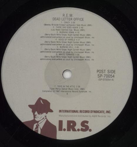 REM Dead Letter Office vinyl LP album (LP record) US REMLPDE426194