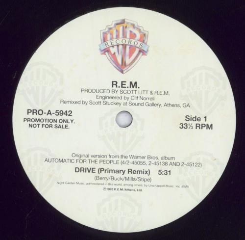 REM Drive - EX 12" vinyl single (12 inch record / Maxi-single) US REM12DR832237