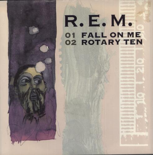 REM Fall On Me - Sample Stickered 7" vinyl single (7 inch record / 45) US REM07FA865144