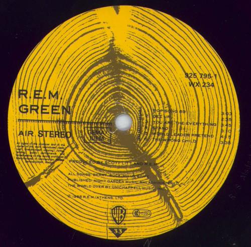 REM Green - Back Stickers and Shrink vinyl LP album (LP record) UK REMLPGR827824