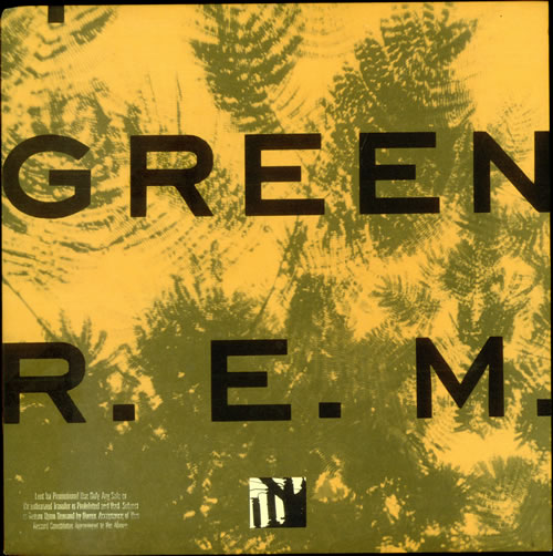REM Green Promo Stamped US vinyl LP album (LP record) (99784)