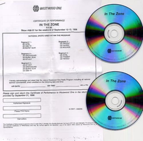 REM In The Zone 2 CD album set (Double CD) US REM2CIN123457
