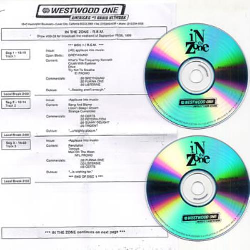 REM In The Zone 2 CD album set (Double CD) US REM2CIN152107