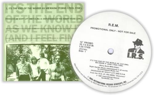 REM It's The End Of The World As We Know It 12" vinyl single (12 inch record / Maxi-single) US REM12IT17268
