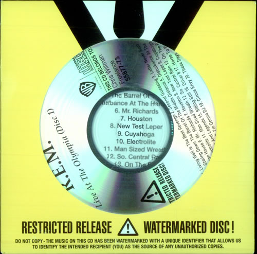 REM Live At The Olympia CD-R acetate US REMCRLI506989