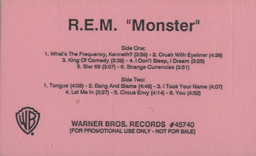 REM Monster cassette album US REMCLMO520660