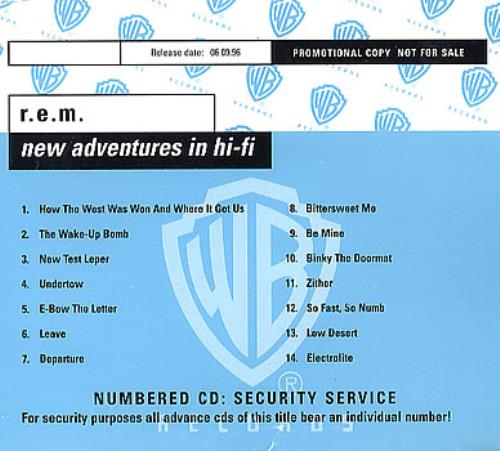 REM New Adventures In Hi-fi CD album (CDLP) UK REMCDNE78424