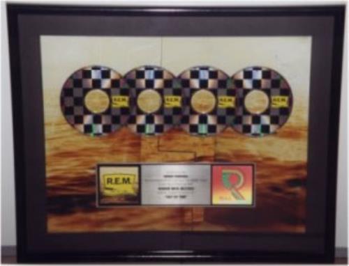 REM Out Of Time - 4 X CD Platinum Award award disc US REMAWOU128398