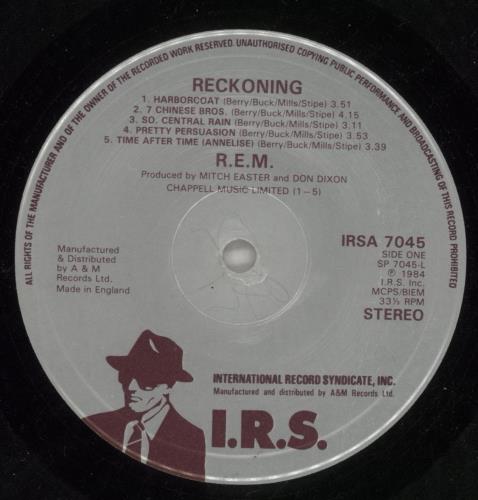 REM Reckoning - EX vinyl LP album (LP record) UK REMLPRE755496