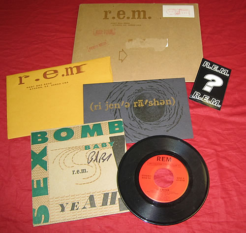 REM Sex Bomb - Autographed by Peter Buck 7" vinyl single (7 inch record / 45) US REM07SE339183
