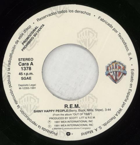 REM Shiny Happy People 7" vinyl single (7 inch record / 45) Spanish REM07SH00323