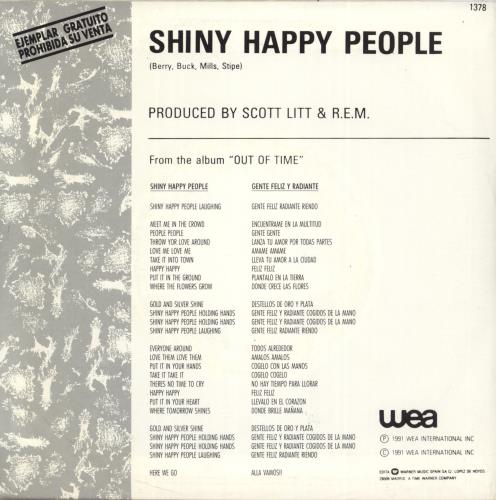 REM Shiny Happy People 7" vinyl single (7 inch record / 45) Spanish REM07SH00323