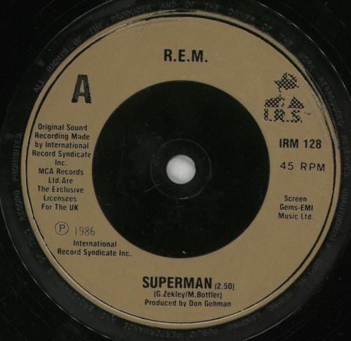 REM Superman 7" vinyl single (7 inch record / 45) UK REM07SU108568