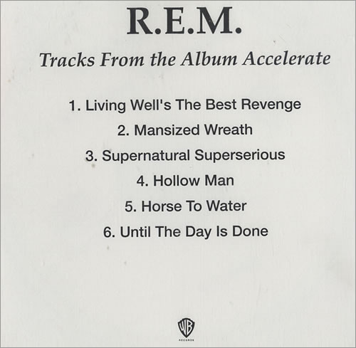 REM Tracks From The Album Accelerate CD-R acetate US REMCRTR445641