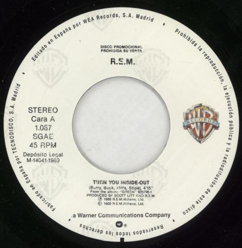 REM Turn You Inside Out 7" vinyl single (7 inch record / 45) Spanish REM07TU123621