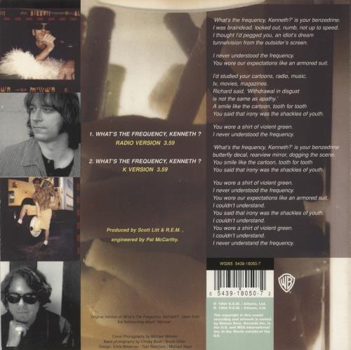 REM What's The Frequency Kenneth ? 7" vinyl single (7 inch record / 45) UK REM07WH55970