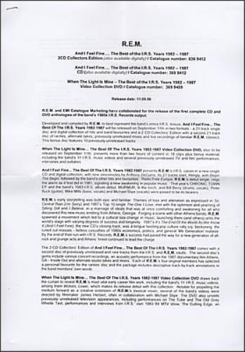 REM When The Light Is Mine promo DVD-R UK REMDRWH378117