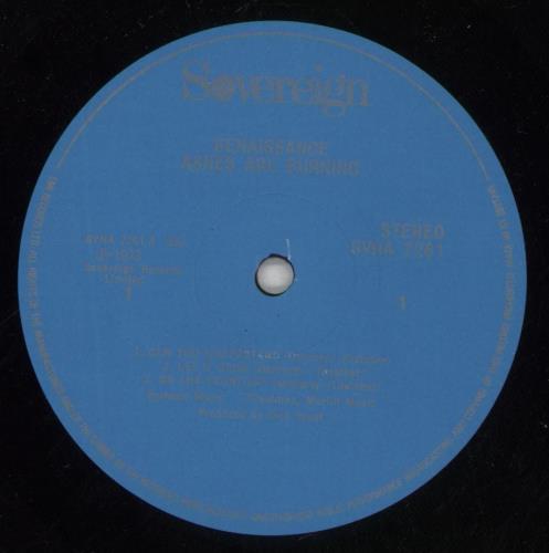 Renaissance Ashes Are Burning vinyl LP album (LP record) UK RENLPAS870849