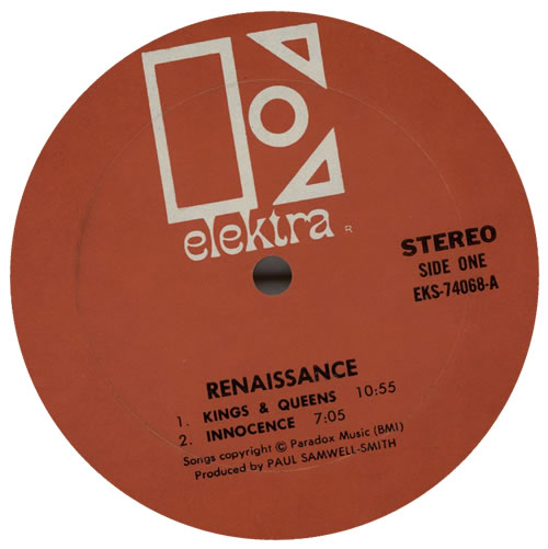 Renaissance Renaissance - Red Label vinyl LP album (LP record) US RENLPRE74778