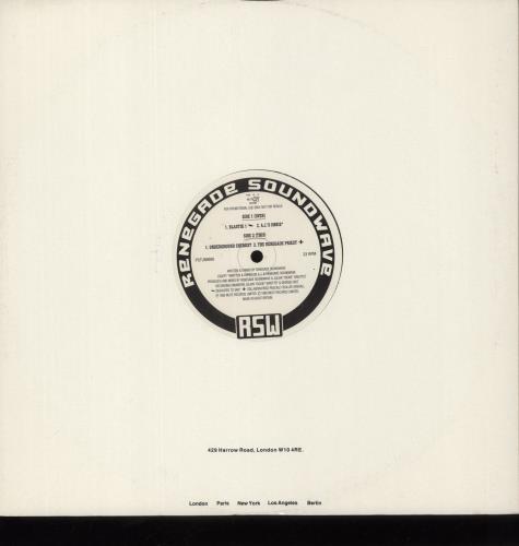 Renegade Soundwave Blastik 1 / Underground Chemist 12" vinyl single (12 inch record / Maxi-single) UK RSW12BL868562
