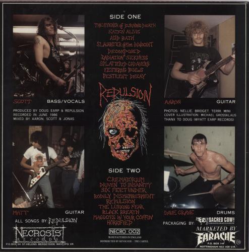 Repulsion Horrified + sticker UK vinyl LP album (LP record) (784820)