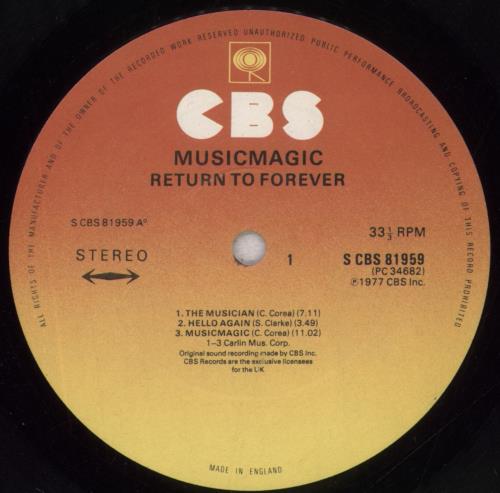 Return To Forever Musicmagic vinyl LP album (LP record) UK RFVLPMU541543